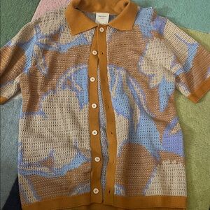 Button Down Shirt - Brown and Blue